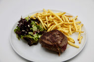 Filet pur de boeuf, pommes frites maison